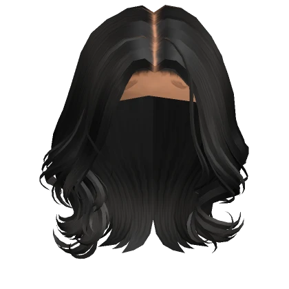 ʚ wavy middle part wig  black 