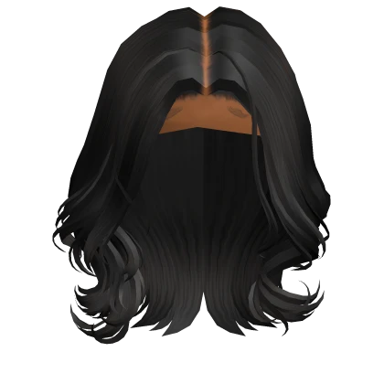 ʚ wavy middle part wig  black 