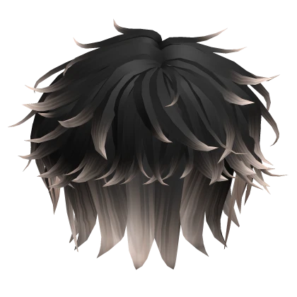 Messy Fluffy Anime Hair in Black&Blonde