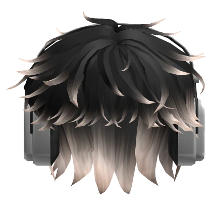 Messy Anime Hair w/ Headphones in Black&Blonde