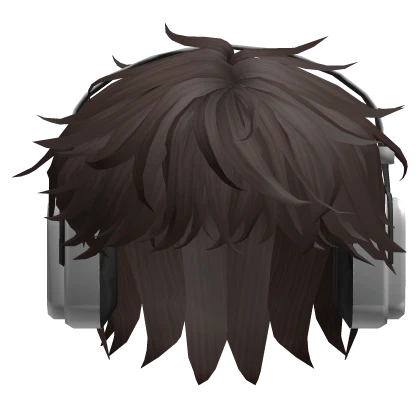 Messy Anime Hair w/ Headphones in Brown