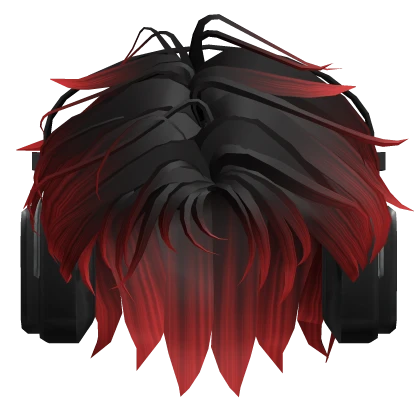 Short Stylish Hair w/ Headphones in Black&Red