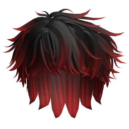 Super Messy Anime Boy Hair in Black&Red