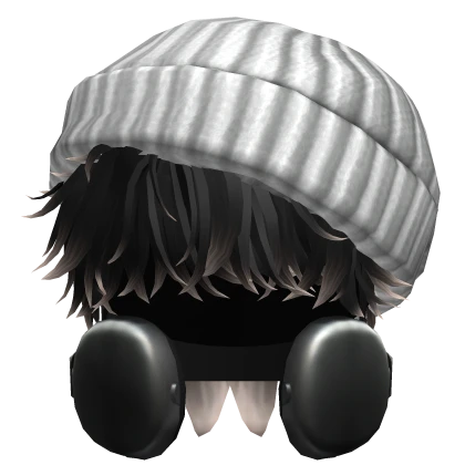 Messy Boy Hair w/ Beanie &Headphones(Black&Blonde)