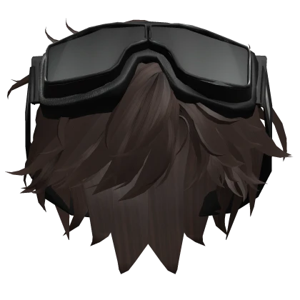 Swept-Back Anime Hair w/ Goggles in Brown