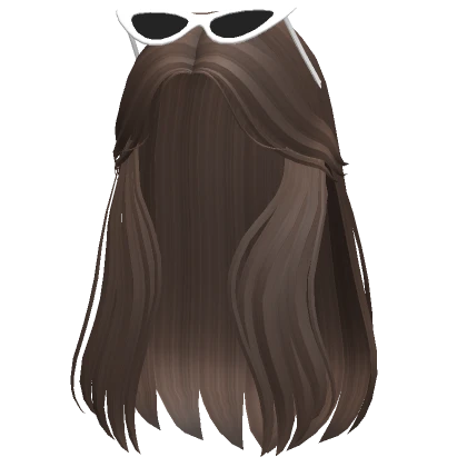 Straight Brown Hair w Cat Eye Sunglasses