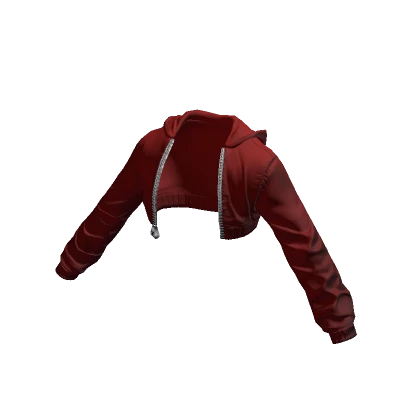 Open Crop Jacket Solid Crimson