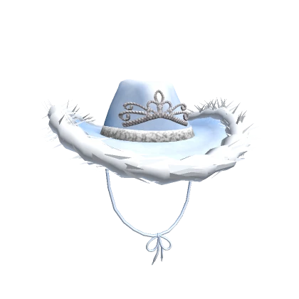 Preppy Fur Tiara Cowboy Hat Blue