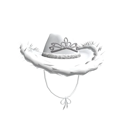 Preppy Fur Tiara Cowboy White