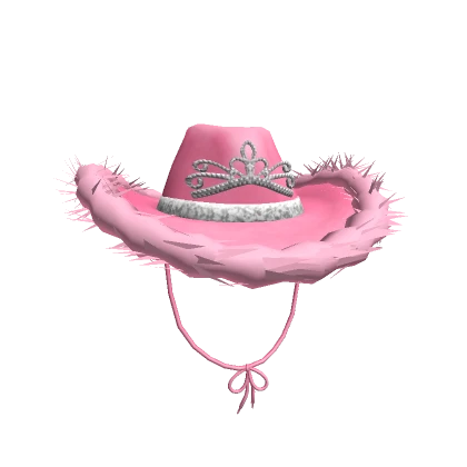 Preppy Fur Tiara Cowboy Hat Magenta