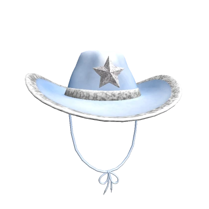 Preppy Glitter Star Cowboy Hat Blue