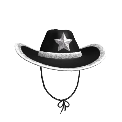 Preppy Glitter Star Cowboy Hat Black