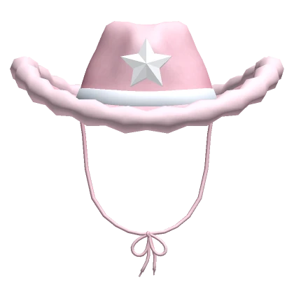 Preppy Fluffy Star Cowboy Hat Pink