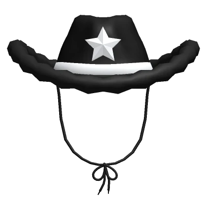 Preppy Fluffy Star Cowboy Hat Black