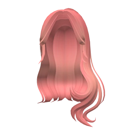 Peach Pink Long Curly Wavy Middle Part Hair