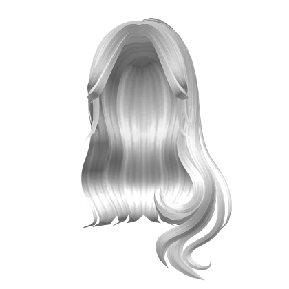 White Silver Long Curly Wavy Middle Part Hair