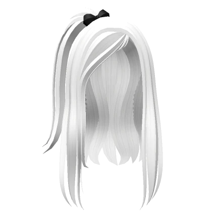 Cute y2k white hair w/ pigtail