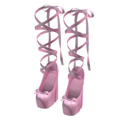 Soft ribbon ballet heels light pink (It Girl)