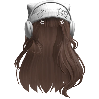 Grunge soft hair w/ cat beanie headphones in Brown