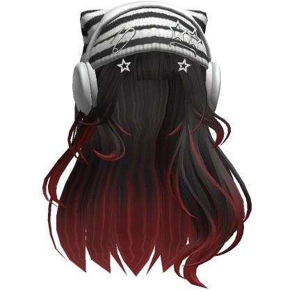 Grunge Soft Hair w/ Cat Beanie Headphones(Ombre)