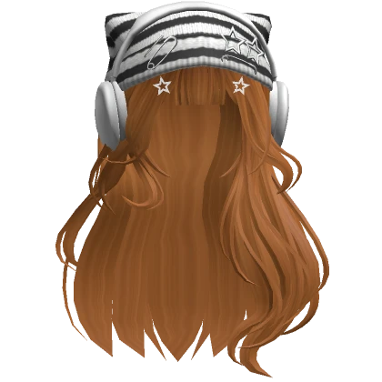 Grunge Soft Hair w/ Cat Beanie Headphones(Ginger)