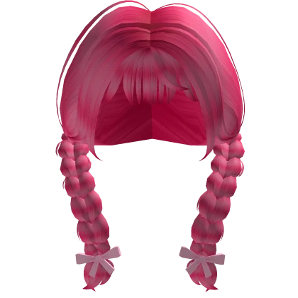 ♡ Pink kawaii dainty angel braids with bows