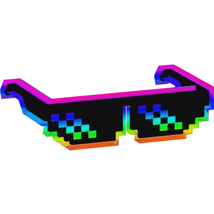 rainbow cartoony pixel meme sunglasses