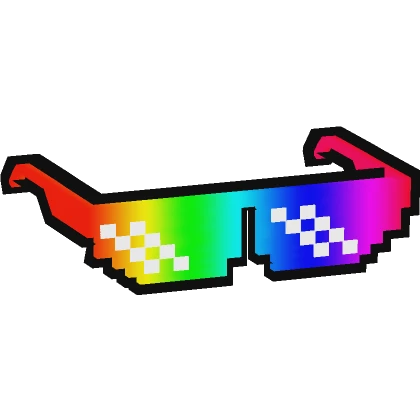 rainbow cartoony pixel meme sunglasses shades