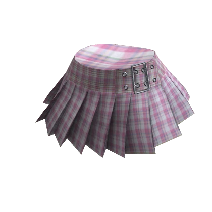 Chibi Doll: Preppy Pale Pink Plaid Skirt