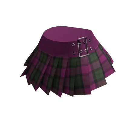 Chibi Doll: Purple Green Plaid Skirt