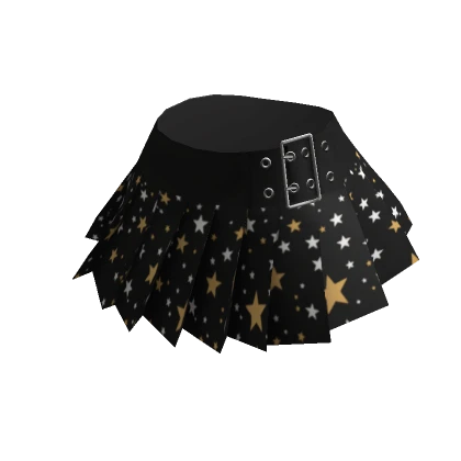 Chibi Doll: Astro Y2K Stars Black Pleated Skirt