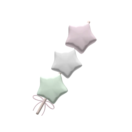 pastel pink green white star ribbon bow dango