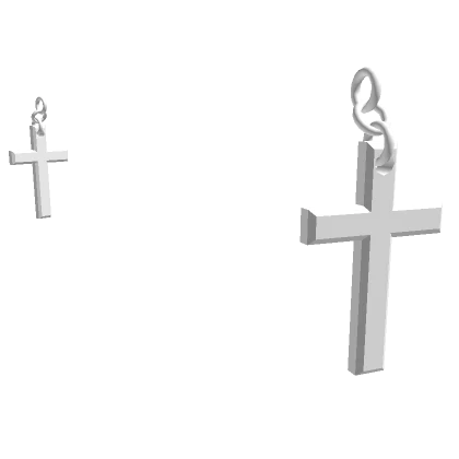 💯 White Cross Earrings