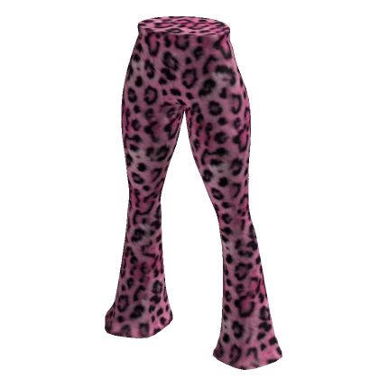 pink leopard flared pants