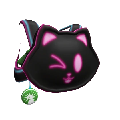 Neon Winking Kitty Backpack