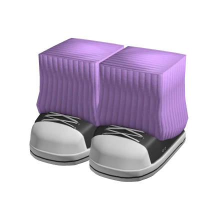 canvas shoes with purple leg warmers