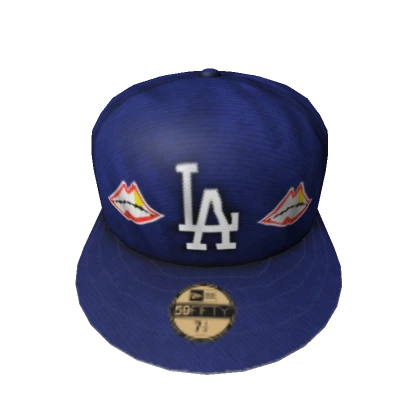 Blue Chrome Heart Fitted Cap