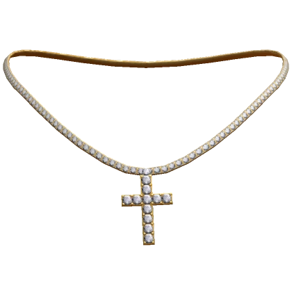 vstar* Gold Cross Rhinestone Necklace