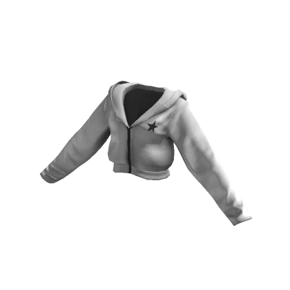 Y2k cropped zip up star jacket in white