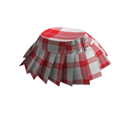 Chibi Doll: School White Red Plaid Skirt