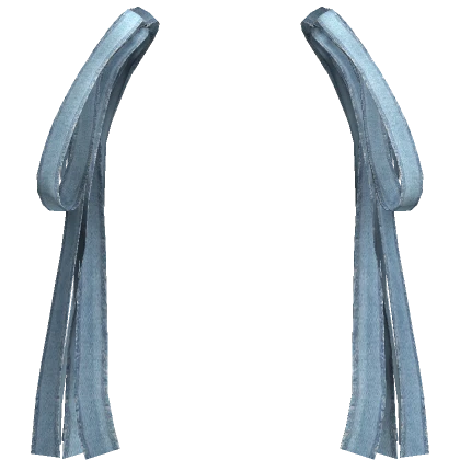 Long Denim Hair Ribbons (Light)