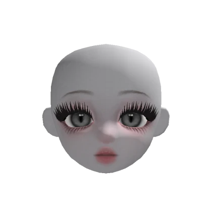 Ghost girl doll head ( vertical, black )