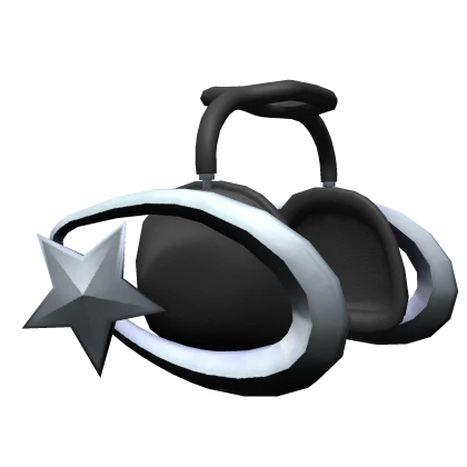 Black Y2k SwirlStar Headphones