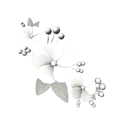 🤍 Pretty White Delicate Floral Hairpin