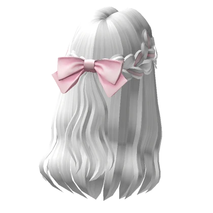 Soft Flowy Half up Hair w/ Bow In white