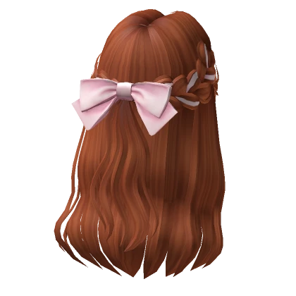 Soft Flowy Half up Hair w/ Bow In Ginger