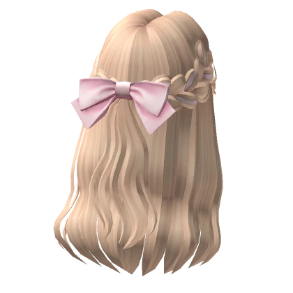 Soft Flowy Half up Hair w/ Bow In Blonde