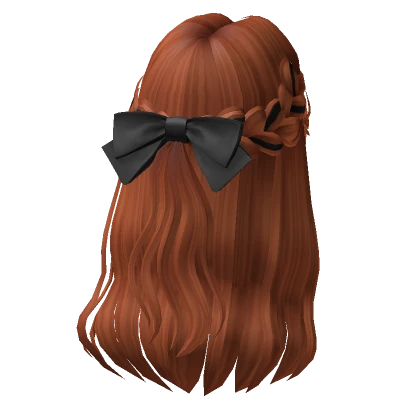 Soft Flowy Half up Hair w/ Bow In Ginger