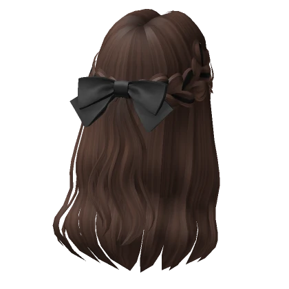 Soft Flowy Half up Hair w/ Bow In Brown