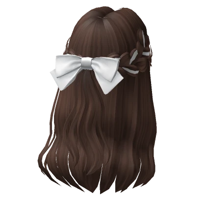 Soft Flowy Half up Hair w/ Bow In Brown